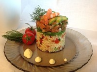 Слоеный салат с форелью и булгуром - рецепт с фото - слоеный салат с форелью и булгуром - как готовить: ингредиенты, состав, время приготовления...