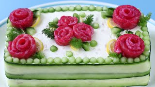 торт "8 марта" или суши по-русски из красной рыбы рецепт