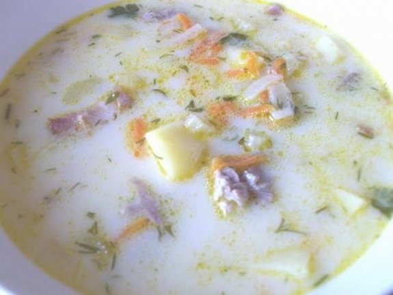 Суп с сыром и беконом в мультиварке - «Первое блюдо»
