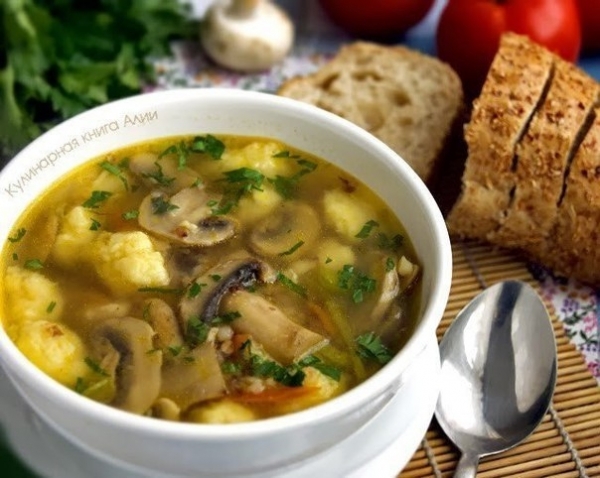 Суп из шампиньонов - «Первое блюдо»