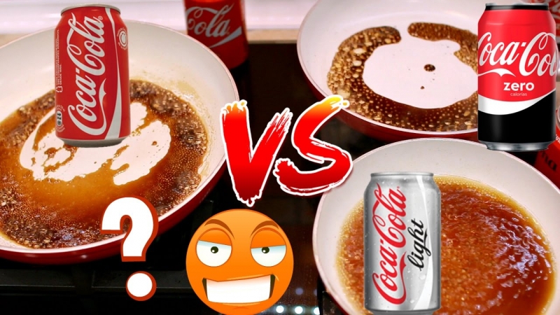 СРАВНИВАЕМ COCA-COLA ORIGINAL vs ZERO vs LIGHT. Эксперимент.  - «Видео советы»