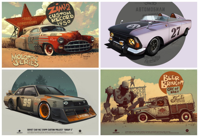 Русский художник рисует потрясающий советский дизельпанк