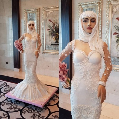 «Невеста на миллион долларов!»: в Дубае испекли свадебный торт в виде девушки - «Домашние Питомцы»
