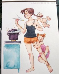 Мама двух детей рисует очаровательные иллюстрации о родительстве. Каждая мама узнает себя! - «Разное»
