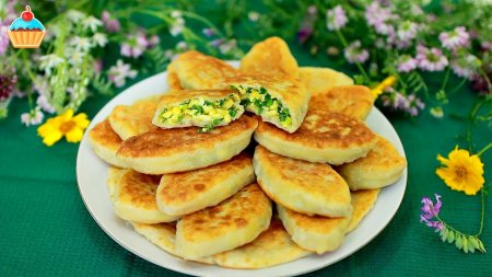 БЫСТРЫЕ ПИРОЖКИ С ЯЙЦОМ И ЗЕЛЕНЫМ ЛУКОМ - ну, оОчень вкусные!  - «Видео советы»