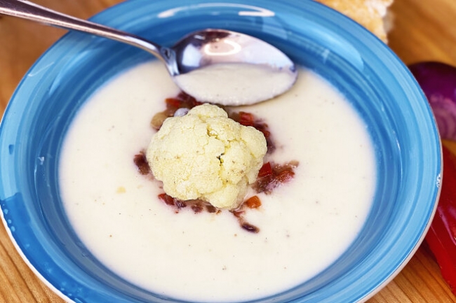 Постный суп пюре из цветной капусты с кокосовым молоком - «Первое блюдо»