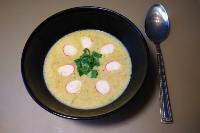 Сырный крем-суп с курицей и крабовыми палочками - «Первое блюдо»