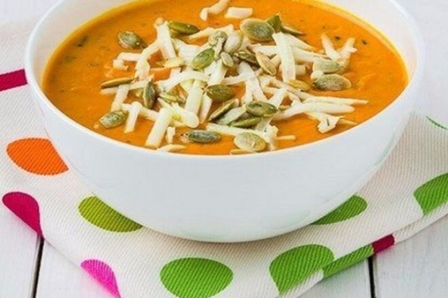 Сливочный крем-суп из запеченной тыквы с чесноком - «Первое блюдо»