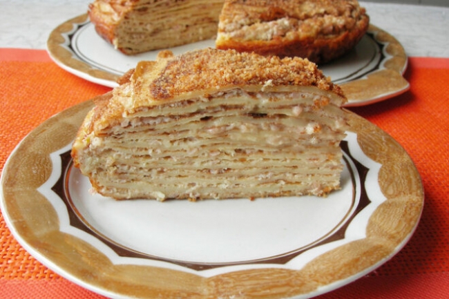 Венгерский блинный закусочный торт с ветчиной - «Закуски»